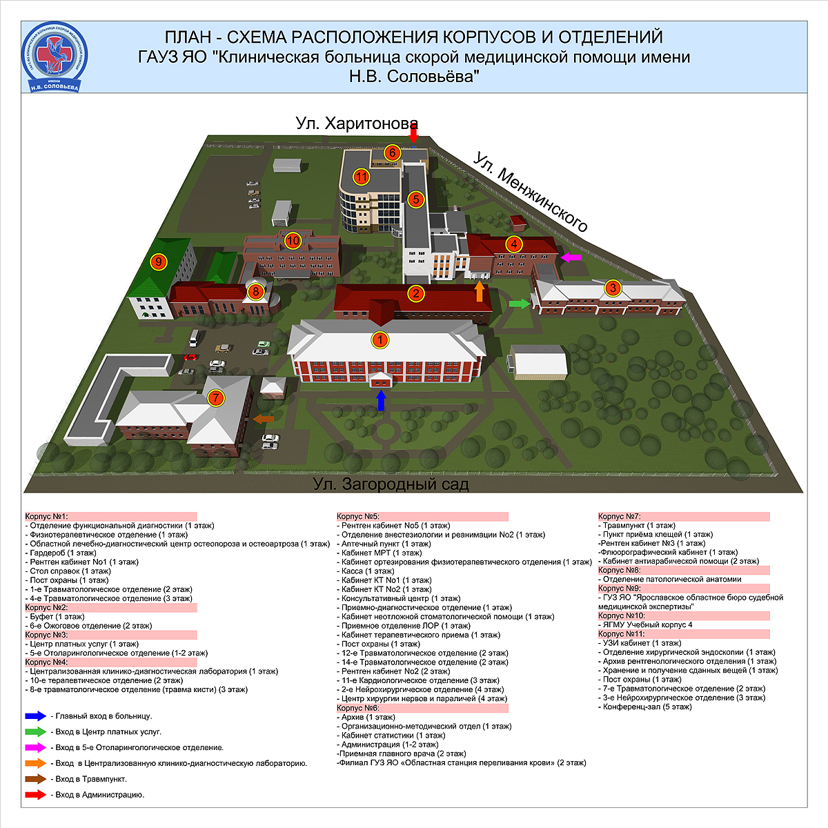 Архангельск областная больница схема